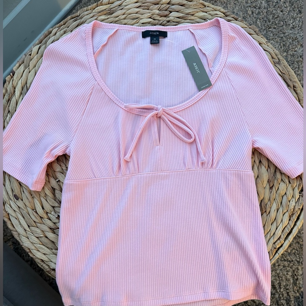 COPY - J. Crew Tie-front vintage rib T-shirt Pink